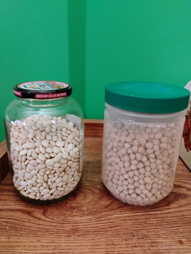 Two jars of beans